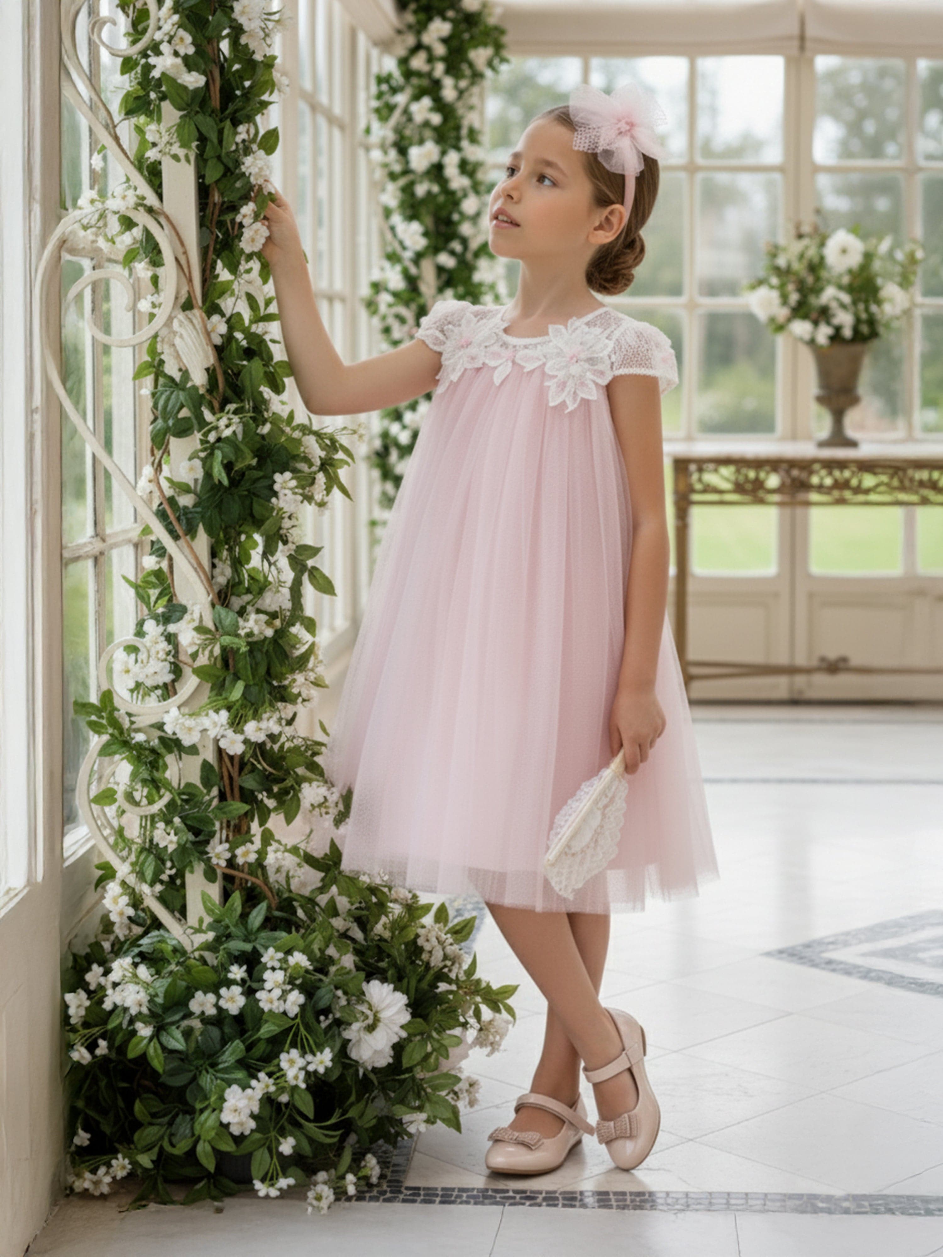 girls pink dress & Fleur Flower Occasion Dress in Color:Pale Rose Martina Liana | Studio holiday get Size:XXXL