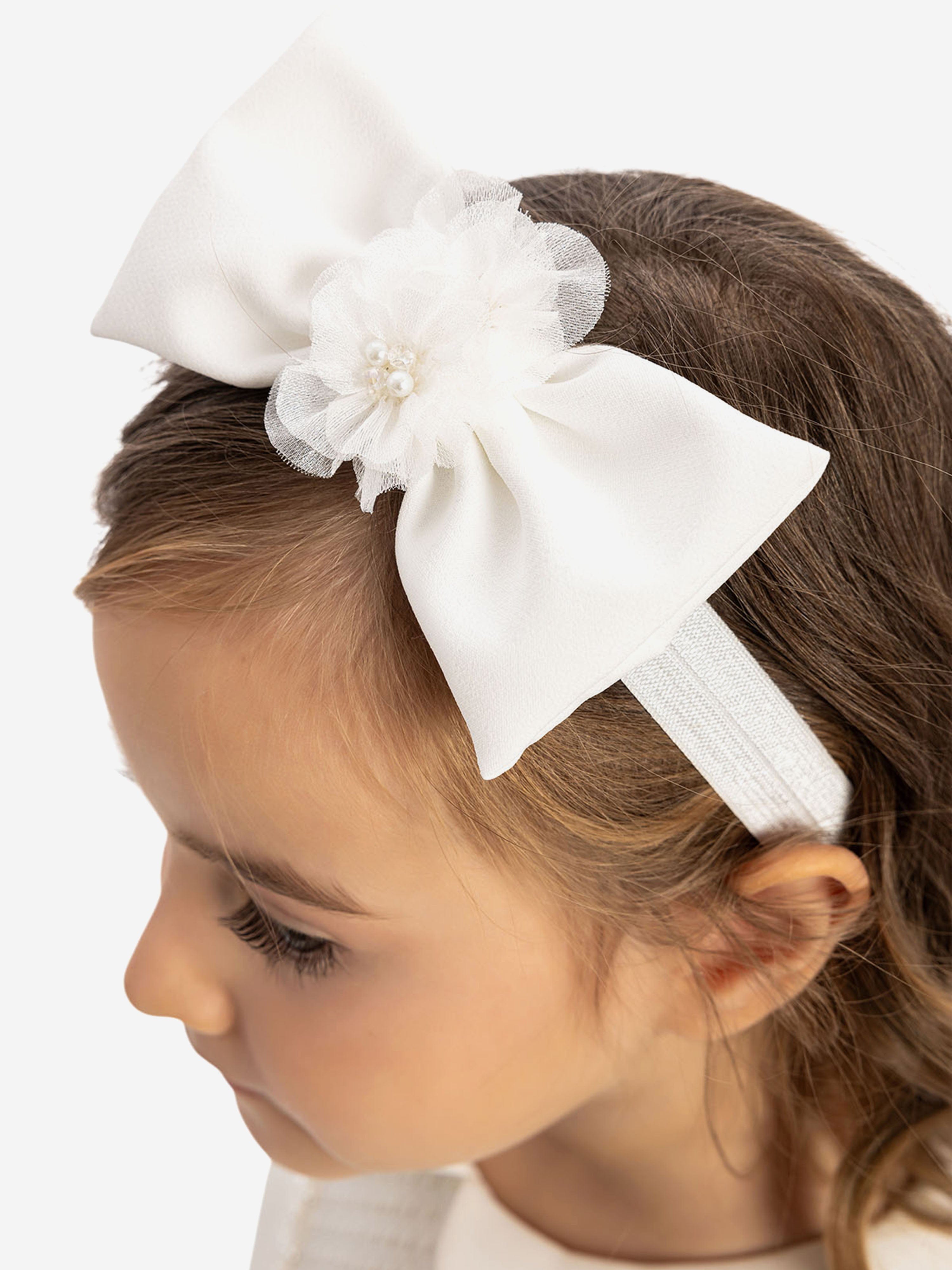 Dress & Fleur Baby Girls Dress with Headband in White