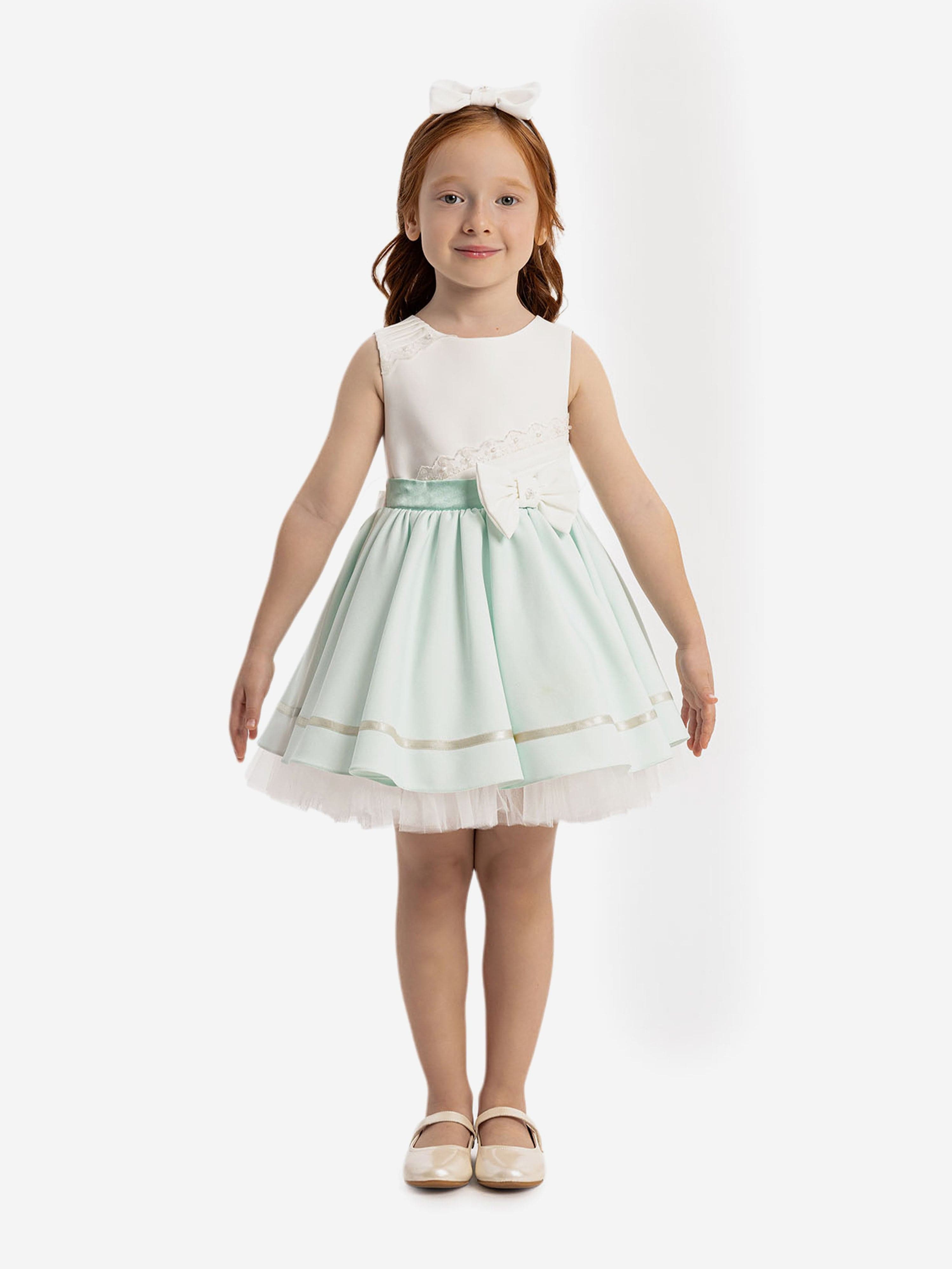 Dress & Fleur Baby Girls Dress with Headband in Green