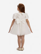 Dress & Fleur Baby Girls Pearl Detail Dress with Headband in White