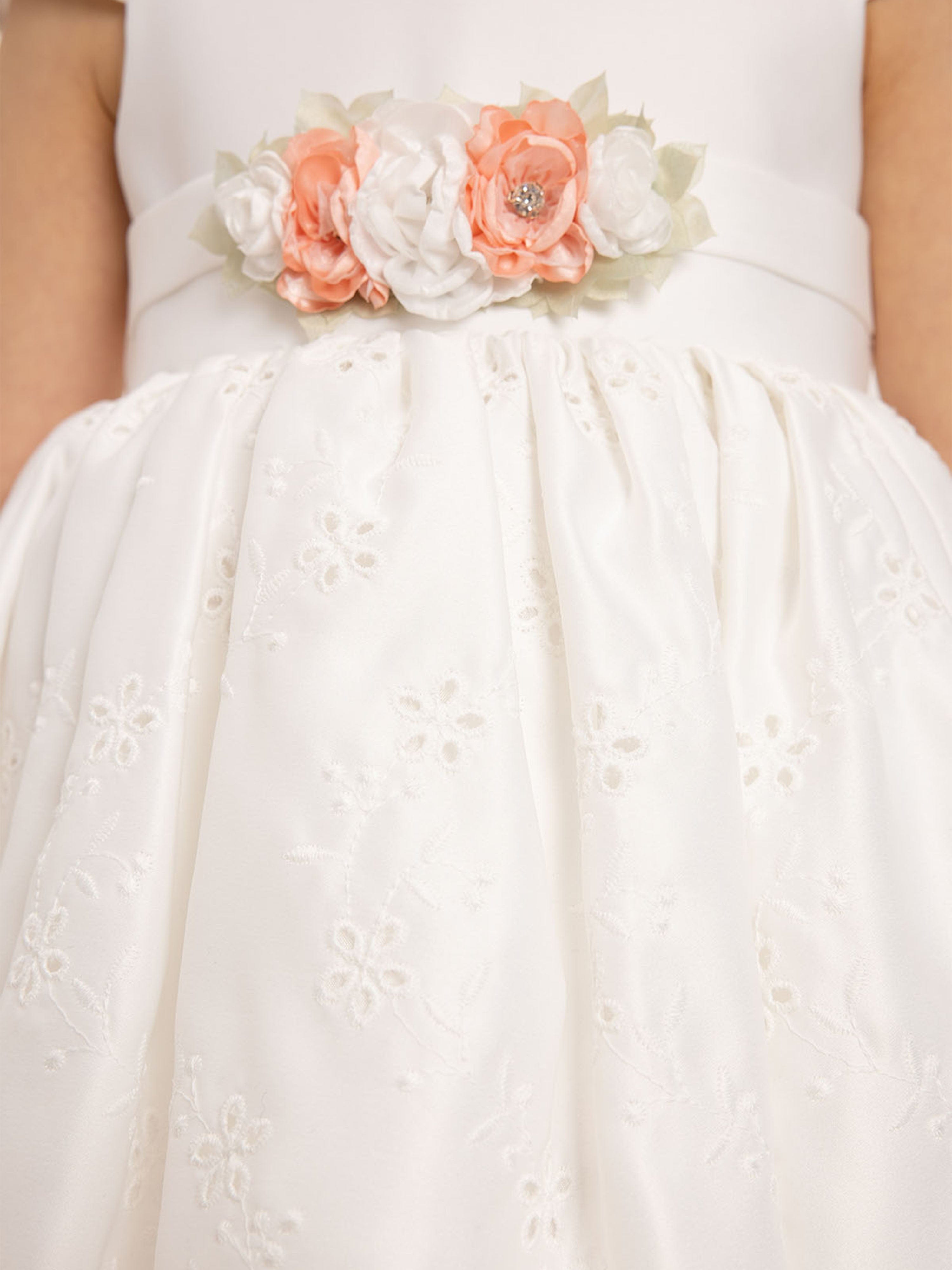 Dress & Fleur Baby Girls Dress with Headband in White