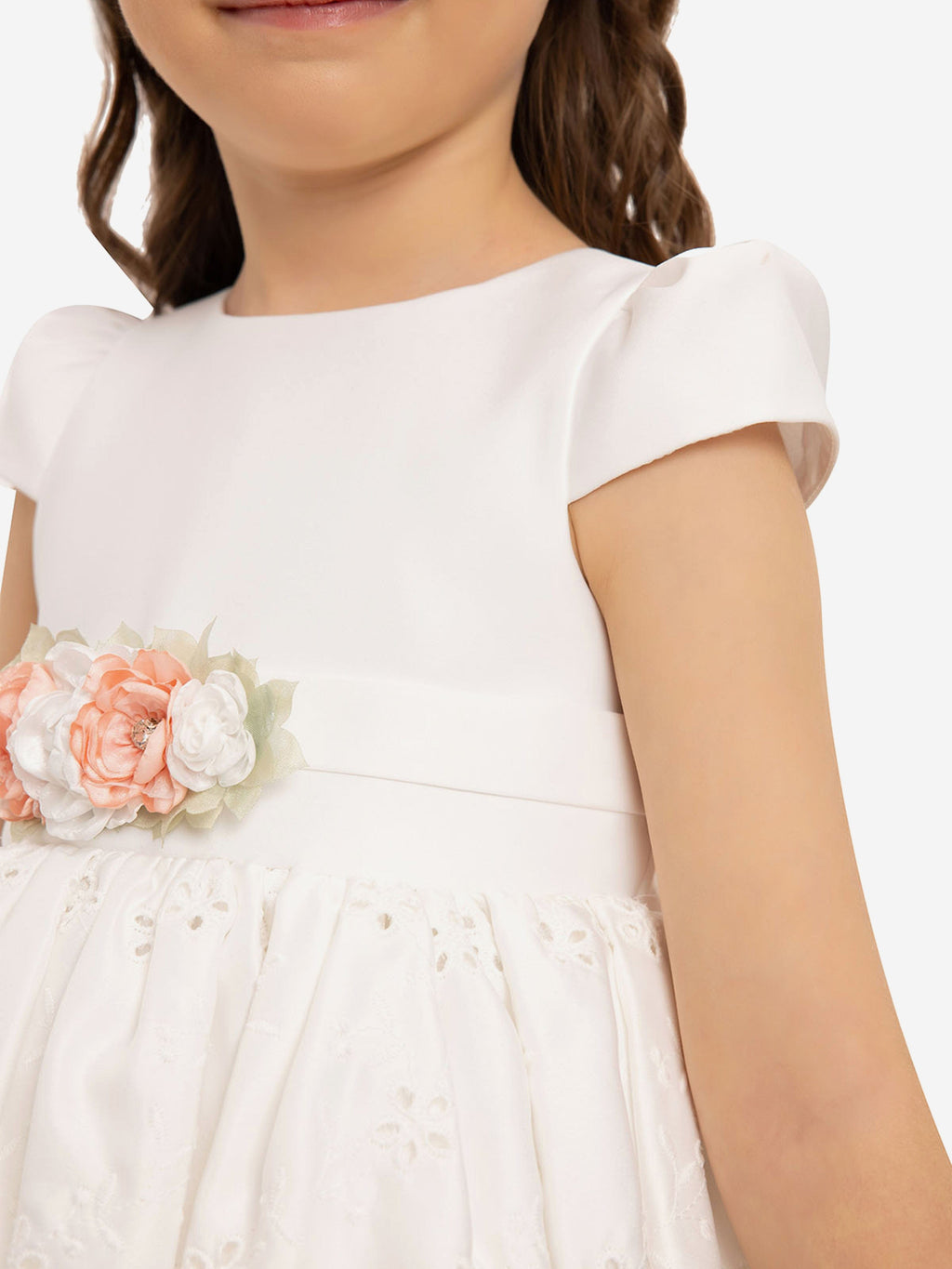 Dress & Fleur Baby Girls Dress with Headband in White