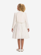 Dress & Fleur Girls Lace Dress with Bolero in White