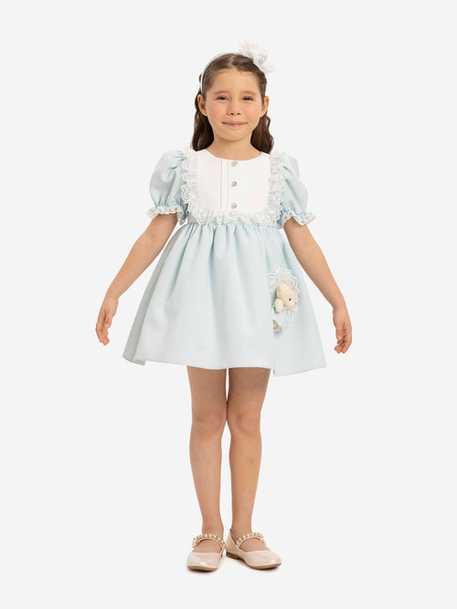 Dress & Fleur Baby Girls Dress Set with Teddy Bear in Blue  Dress & Fleur