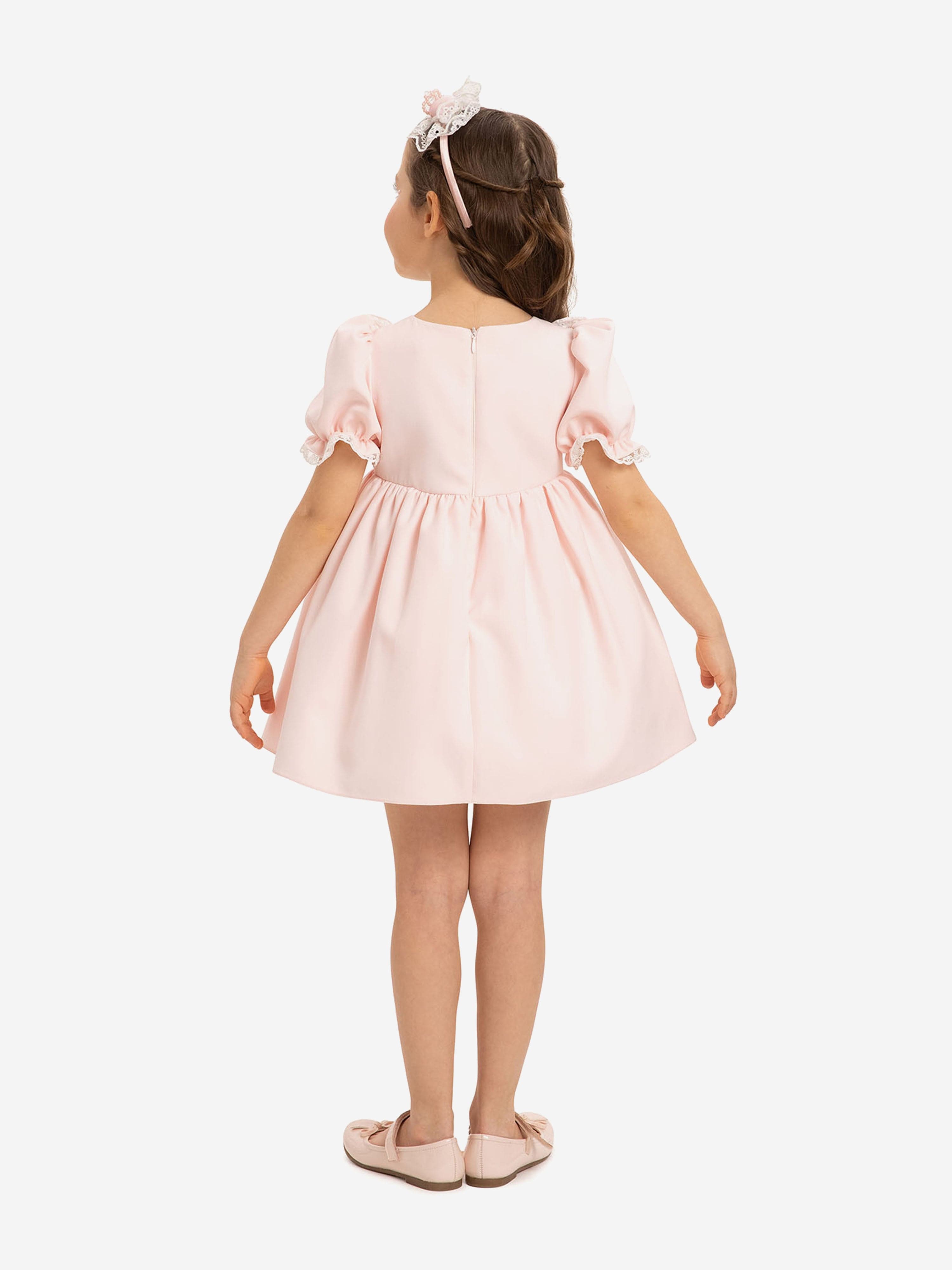 Dress & Fleur Baby Girls Dress Set with Teddy Bear in Pink