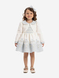 Dress & Fleur Baby Girls Dress with Bolero and Headband in Blue