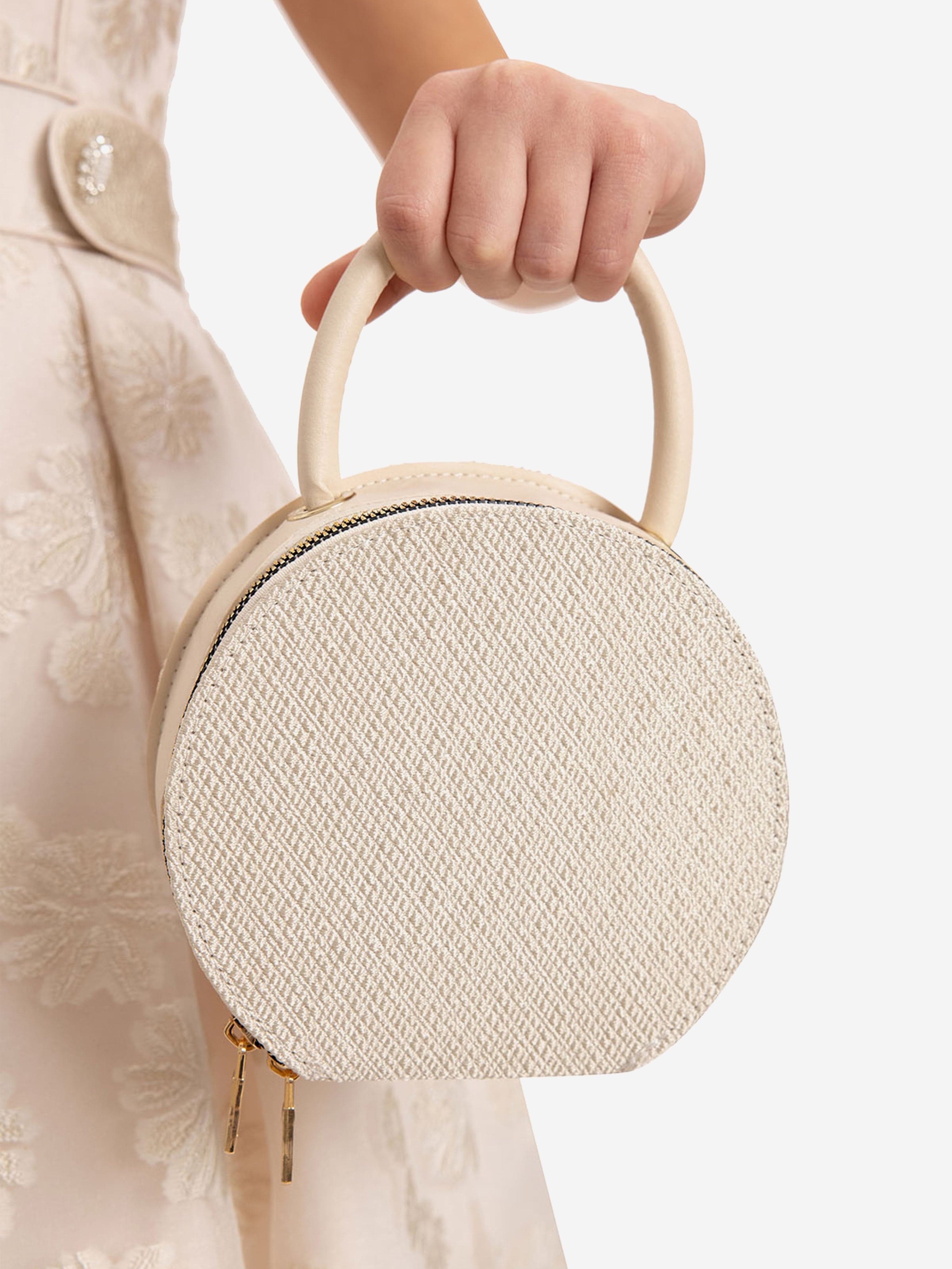 Dress & Fleur Girls Stylish Dress with Matching Bag in Beige