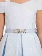 Dress & Fleur Girls Dress with Bag and Belt in Blue
