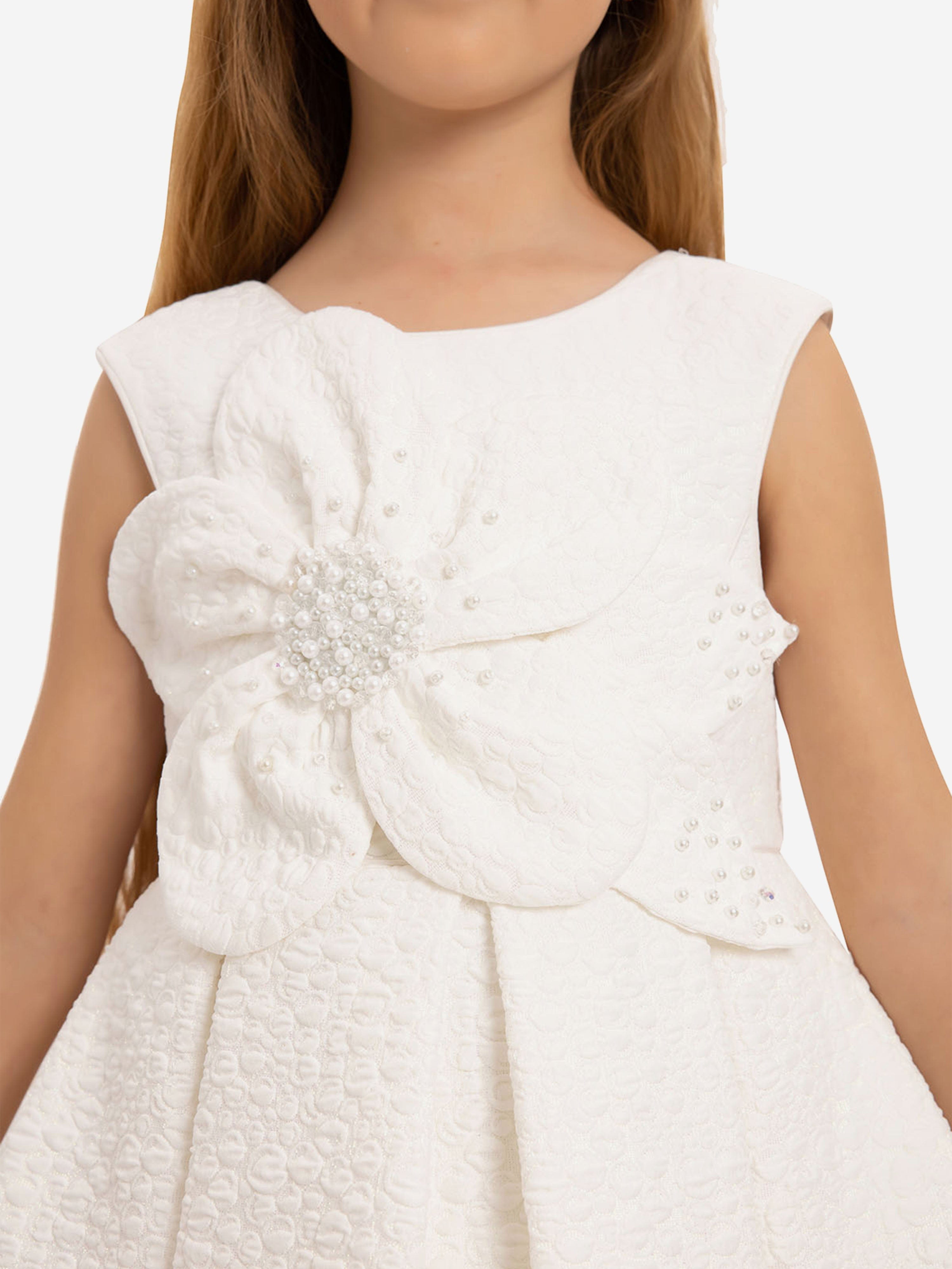 Dress & Fleur Girls Dress with Matching Bag in White