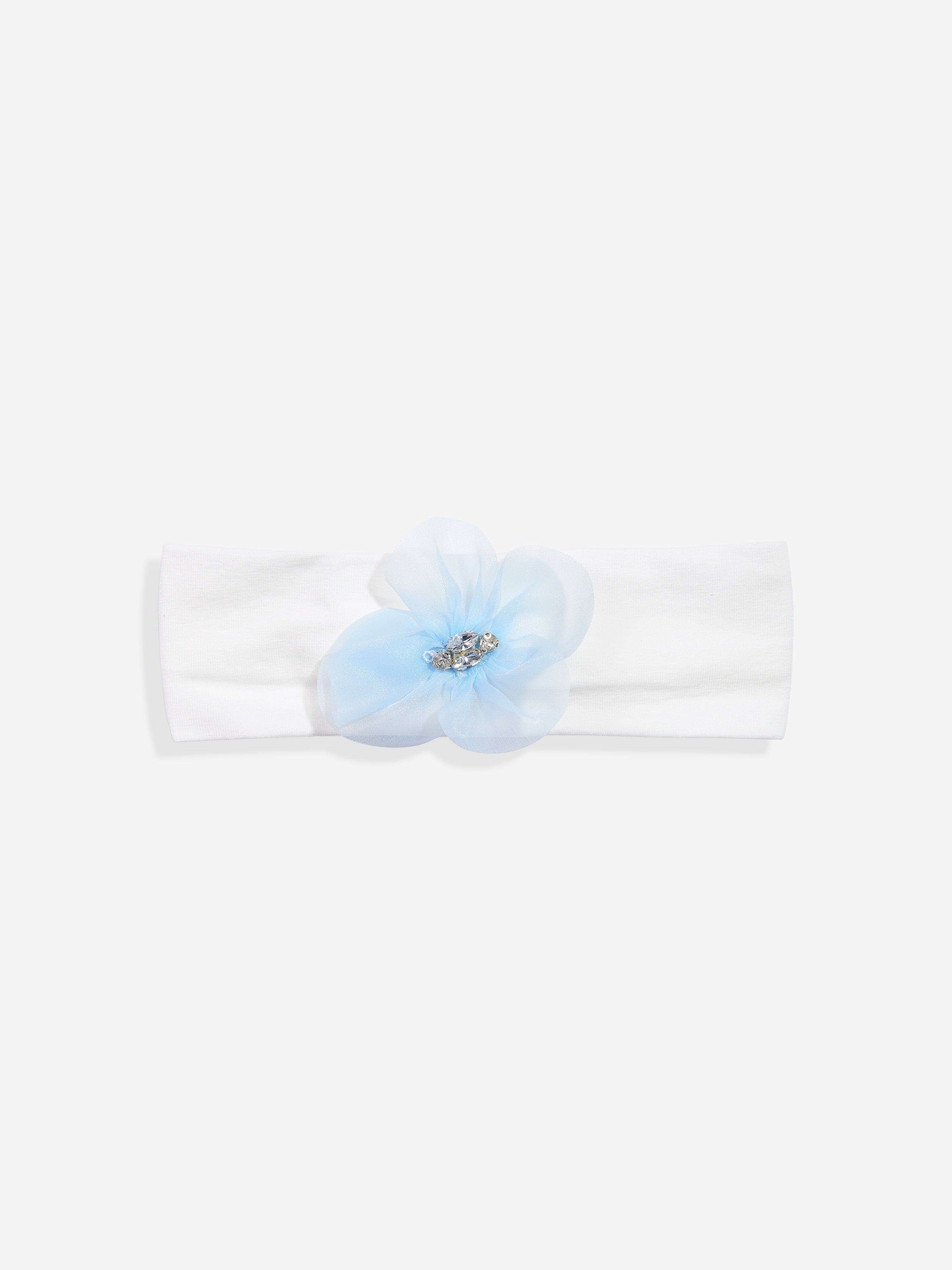 Dress & Fleur Baby Girls Occasion Dress with Headband in Blue