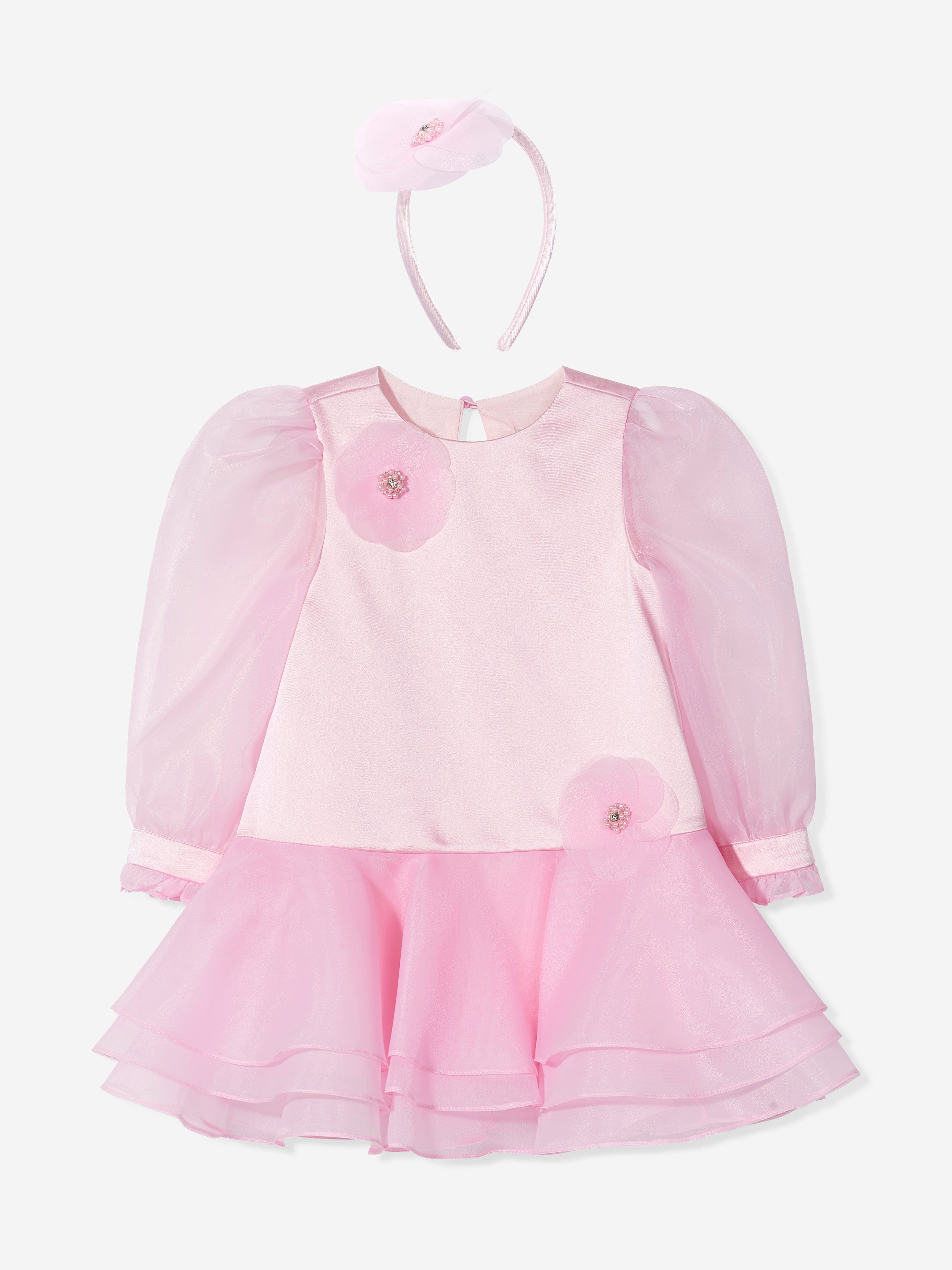 Dress & Fleur Girls Flower Occasion Dress in Pink